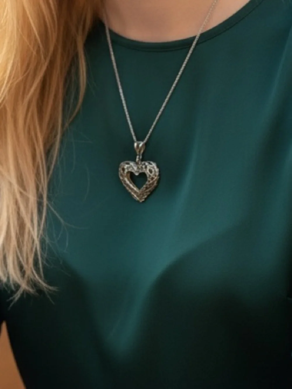 Sterling Silver Heart Pendant Necklace - Silver Heart Jewelry